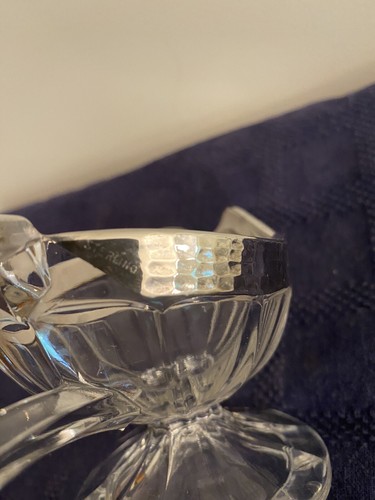 Vintage MCM Silver Overlay Clear Glass Gravy or Syrup Pitcher - Picture 5 of 10
