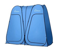 WolfWise 2 Room Pop Up Shower Privacy Tent Dressing Room Sun Shelter for Outd...