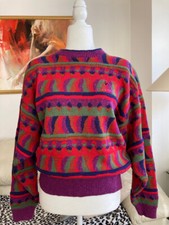 Le Coq Sportif Multi-Colored Combed Cotton Sweater   Size Medium   New