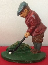 Vintage Cast Iron Golfer Ball Door Stop
