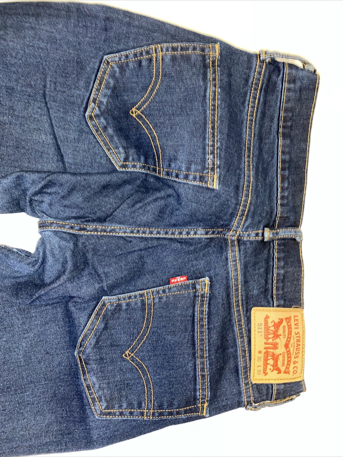 Levis Boys Youth Kids 511 Slim Fit 5 Pocket Denim Blue Jeans Pants Size 30 30 image 3