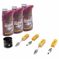 ÖLfilter + ZüNdkerzen 3L ÖL Inspektionspaket FüR Honda CBX 750 F RC17 1984-1986