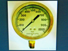 Unused/New 1,000 psi Ashcroft Duralife Pressure Gauge Type 1009A, 3.5" Face