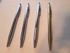 4 pcs. USA Vintage Cross Century Classic 10k Gold Filled Chrome Ballpoint Pens