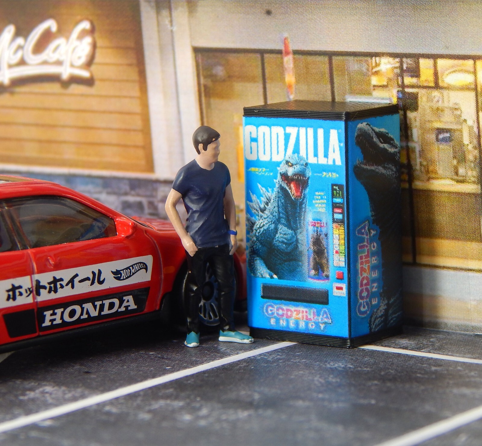 1/64 Diorama Display JAPAN GODZILLA ENERGY VENDING MACHINE Model City ...