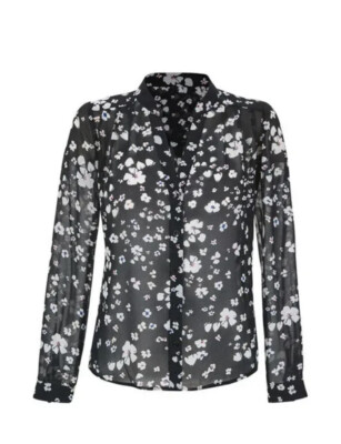 Cabi New NWT Delight Blouse #6079 Black & White floral XS - XXL