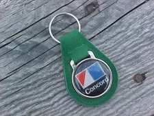 1980s AMC CONCORD FAUX GREEN LEATHER KEY FOB VINTAGE NOS VINTAGE NOS UNIQUE USA