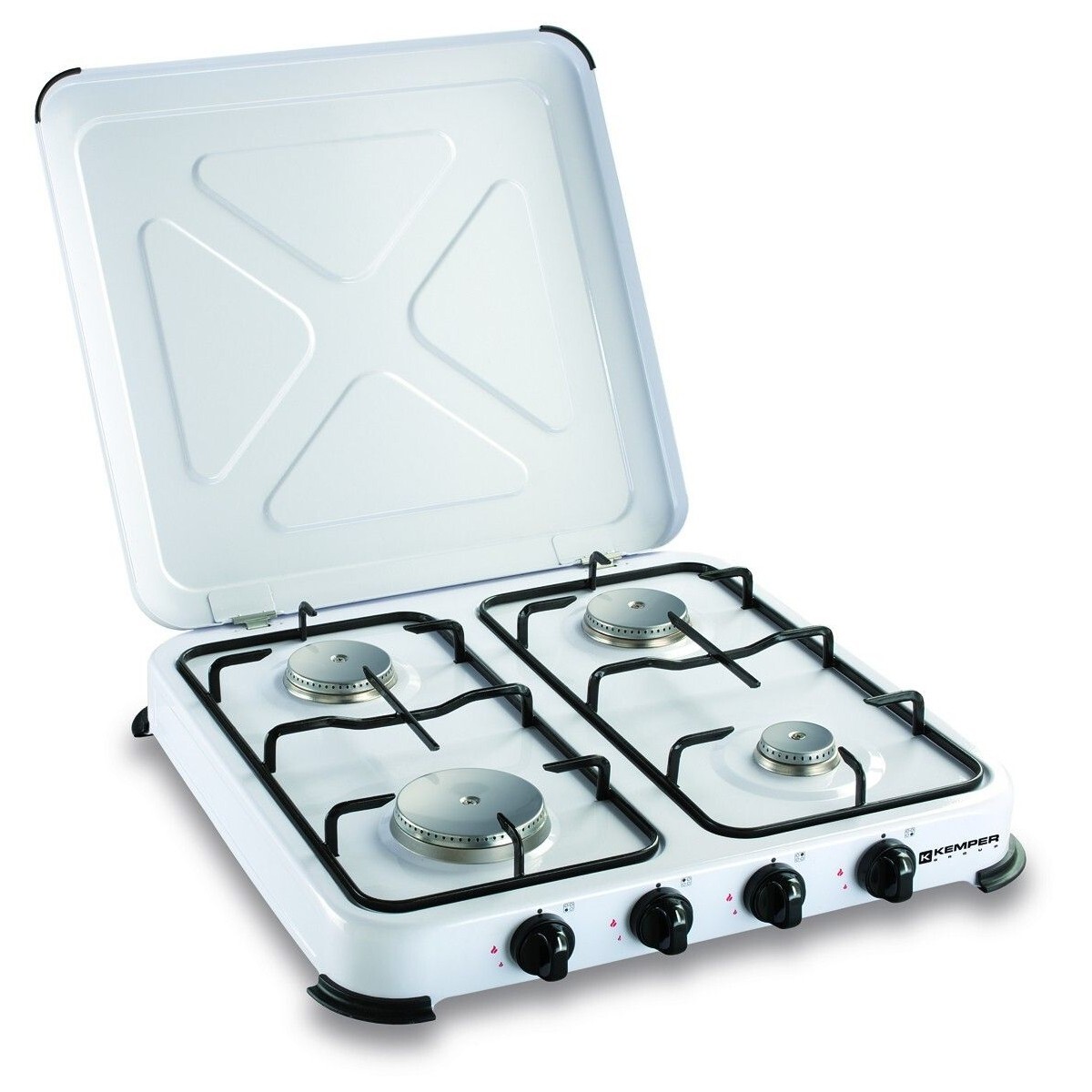 Piastra Di Cottura Gas Portatile 4 Luci - 4650 W - Bianco Laccato