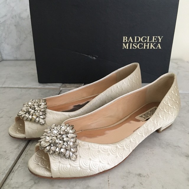 ivory satin flats