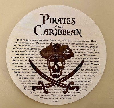 Pirates Of The Caribbean Inspired Yo Ho A Pirate S Life For Me Lyrics 10 Pl Ebay