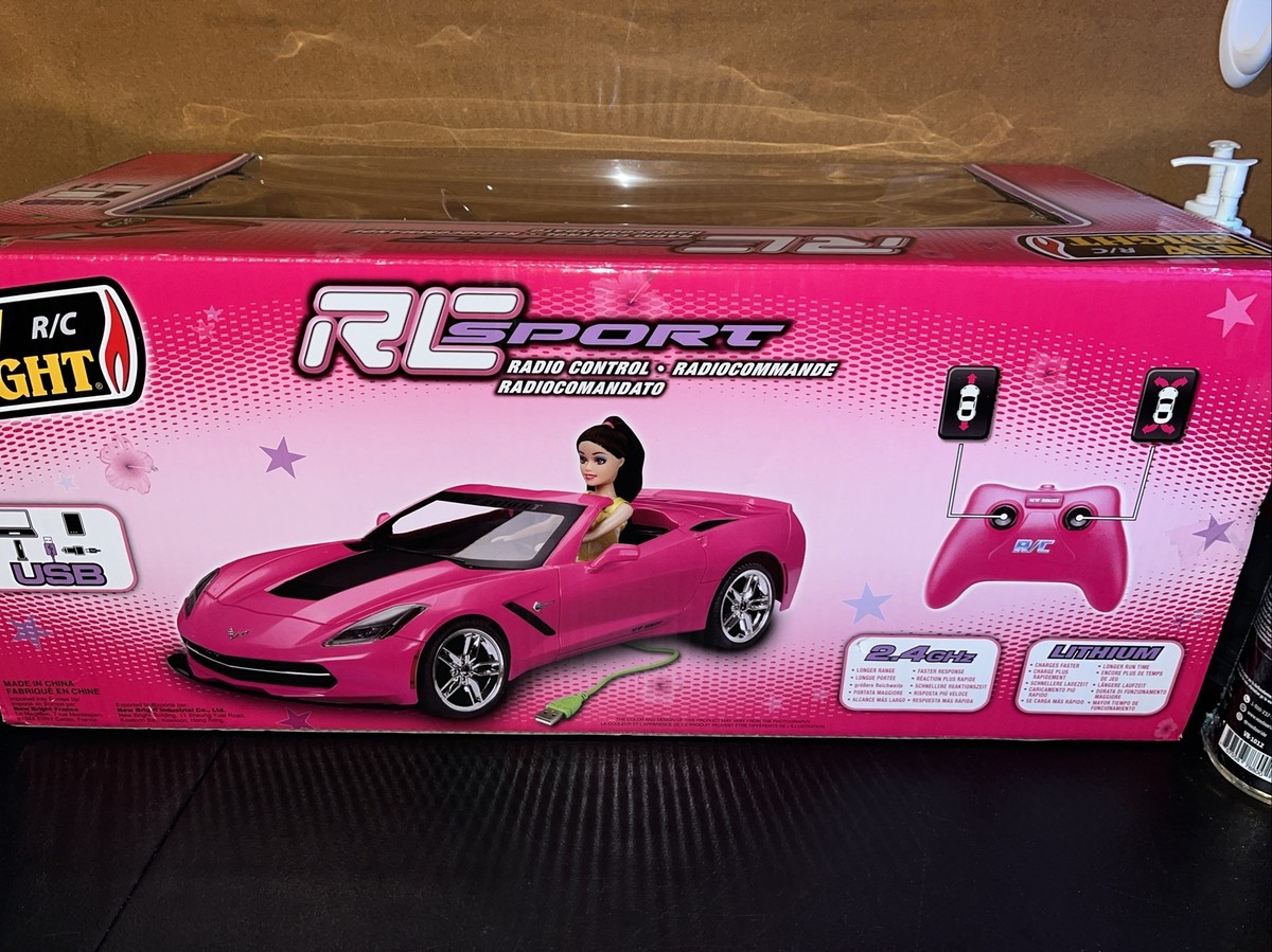 New Bright 1:8 Scale R/C C7 Pink Corvette Convertible very hard to