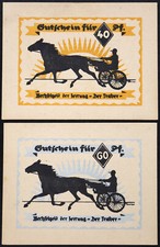HAMBURG 1921 XX-RARE "Der Traber" Complete Horse Harness Racing German Notgeld