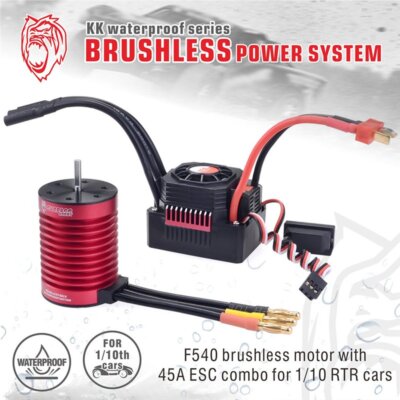 Surpass Hobby KK F540 Waterproof Brushless Motor with 45A ESC for 1/10 RC Car