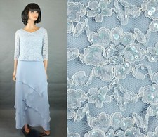 Cassandra Stone Dress 4 Light Blue Chiffon Lace Sequin Beaded Long Prom Gown