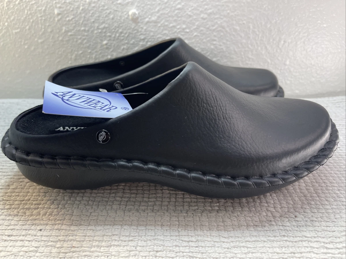 Anywear LX Unisex SLIP RESISTANT Black Chef Clog Nurse Shoes Woman 10 11