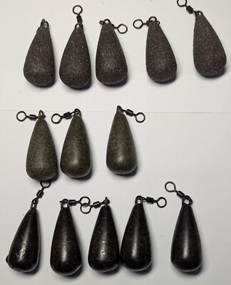 13x 2oz Swivel Heli Lead Mud Green & Brown Mix, CARP, Tench Not Korda Fox Etc. 