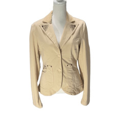 Parasuco Cult Tan Riveted Vintage Fitted Long Sleeve Denim Jacket Size S/m
