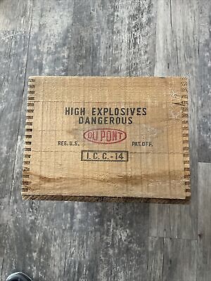 Rare Vintage Dupont Explosives Extra Dynamite Wood Case Rare Vintage Dupont Explosives Extra Dynamite Wood Case