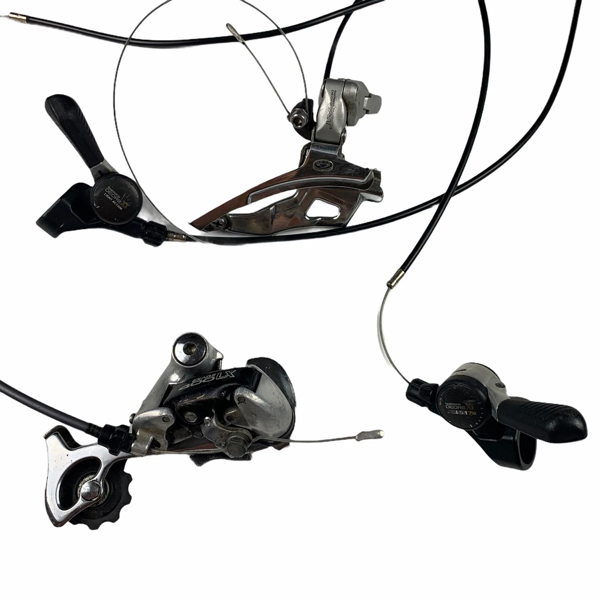 VTG Shimano Exage 400 LX Front Rear Derailer Deore XT SIS 7S Levers Set Complete