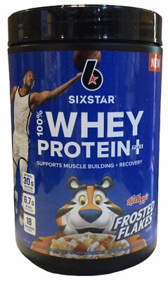 SixStar 100% Whey Protein Plus Frosted Flakes Flavor 1.81lb Can (Y5)