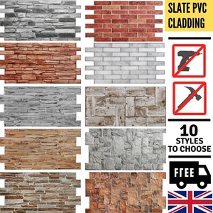 Stone Effect Pvc Plastic Wall Covering Panels 3d Decorative Tiles Cladding Ebay
