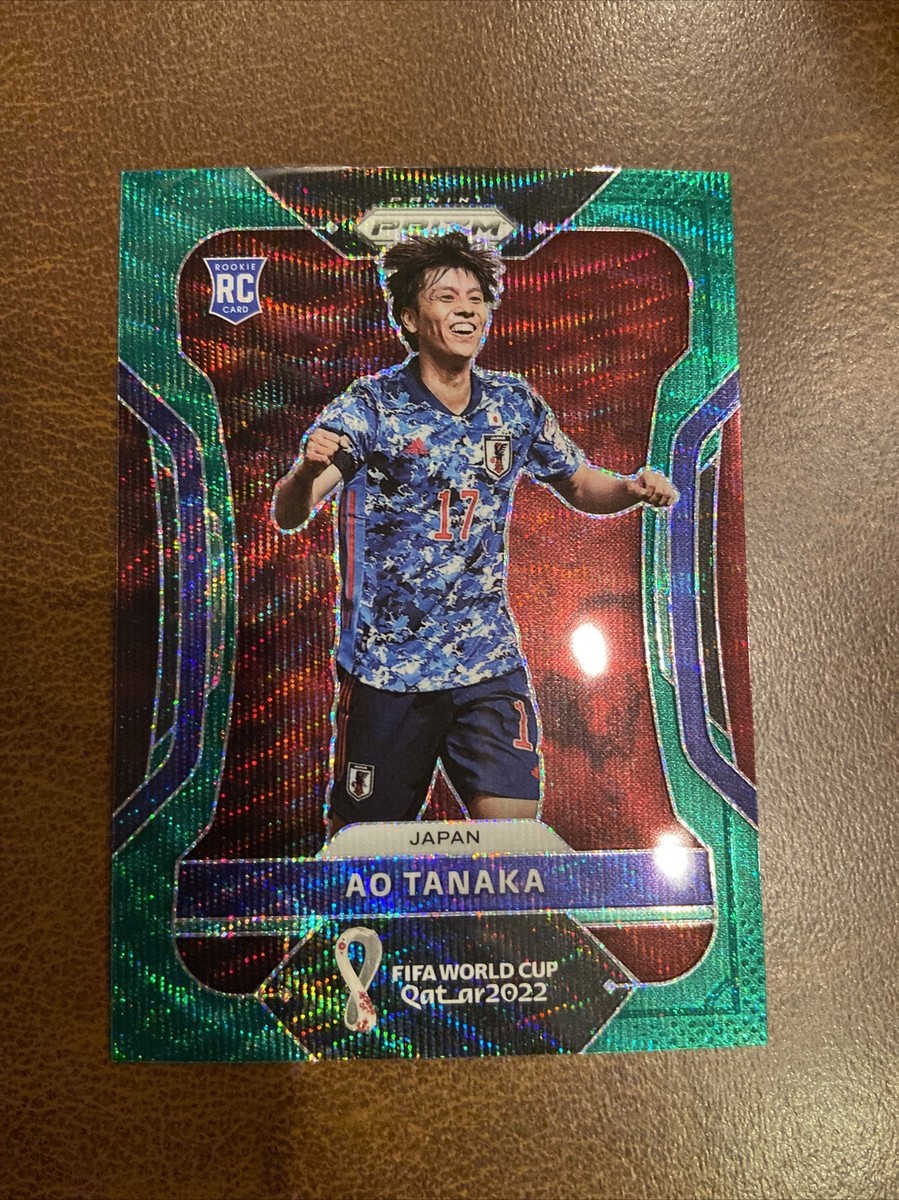 AO Tanaka RC 2022 Prizm FIFA World Cup Rookie Green Wave SP AO Tanaka RC 2022 Prizm FIFA World Cup Rookie Green Wave SP