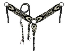 New Showman SLEEK STORM MOHAIR ONE EAR HEADSTALL  BREAST COLLAR SET Horse