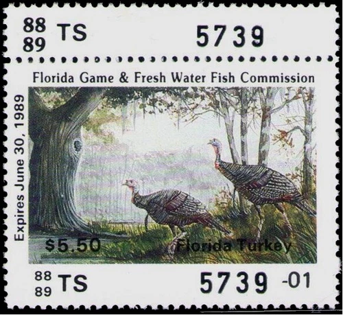 XItem Florida Turkey Stamp 1988 $5.50 - Picture 1 of 1