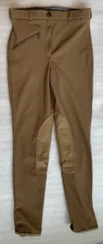 TUFFRIDER RIDING EQUESTRIAN PANTS, 28, TAUPE, RIBBED STRETCH, KNEE PATCH, NWOT
