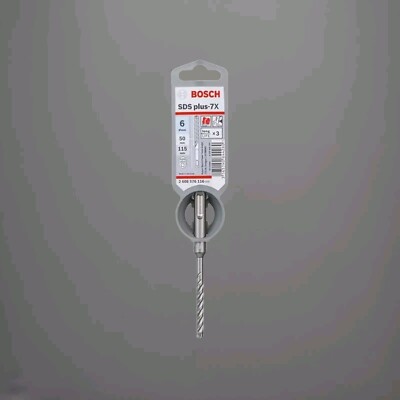 Bosch Hammerbohrer SDS plus 7X 6 x 50 x 115 mm Beton Stein Zubehör PRO