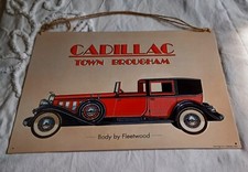 Cadillac Town Brougham Vintage Tin Metal Sign Made In USA By AAA Sign Co.