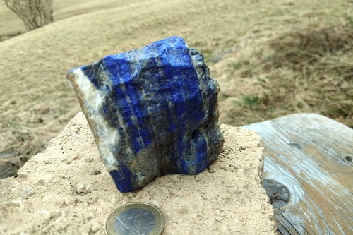 wunderschöner Lapislazuli Afghanistan blau 416g mit Pyrit Heilstein - Picture 8 of 9