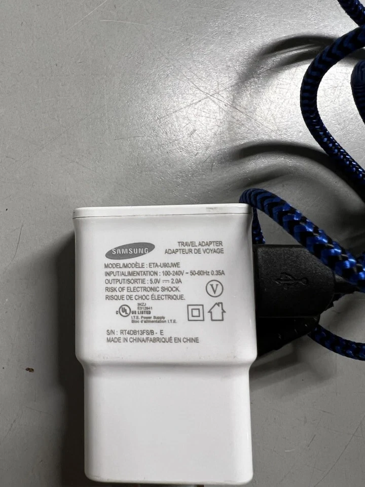 Adaptador de viagem Samsung (ETA - U90JWE) 5V 2A para dispositivos USB - Branco + cabo de 10 pés - Imagem 4 de 4