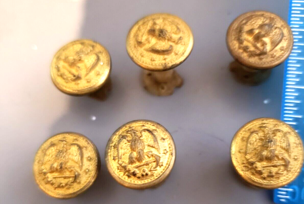 US Navy Brass Eagle and anchor dress cap screw back buttons 5/8