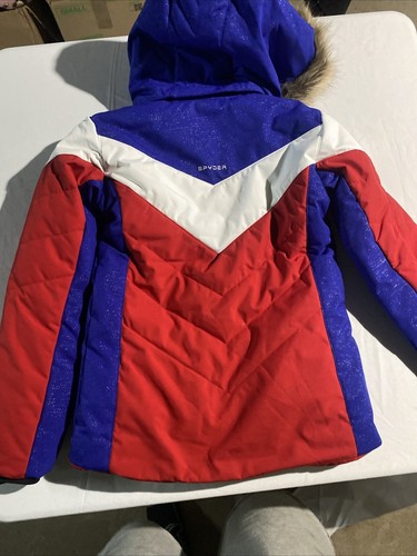 SPYDER Girls Lola Snow Ski Snowboarding Insulated Jacket Sz 16 Red-White-Blue - Picture 8 of 9