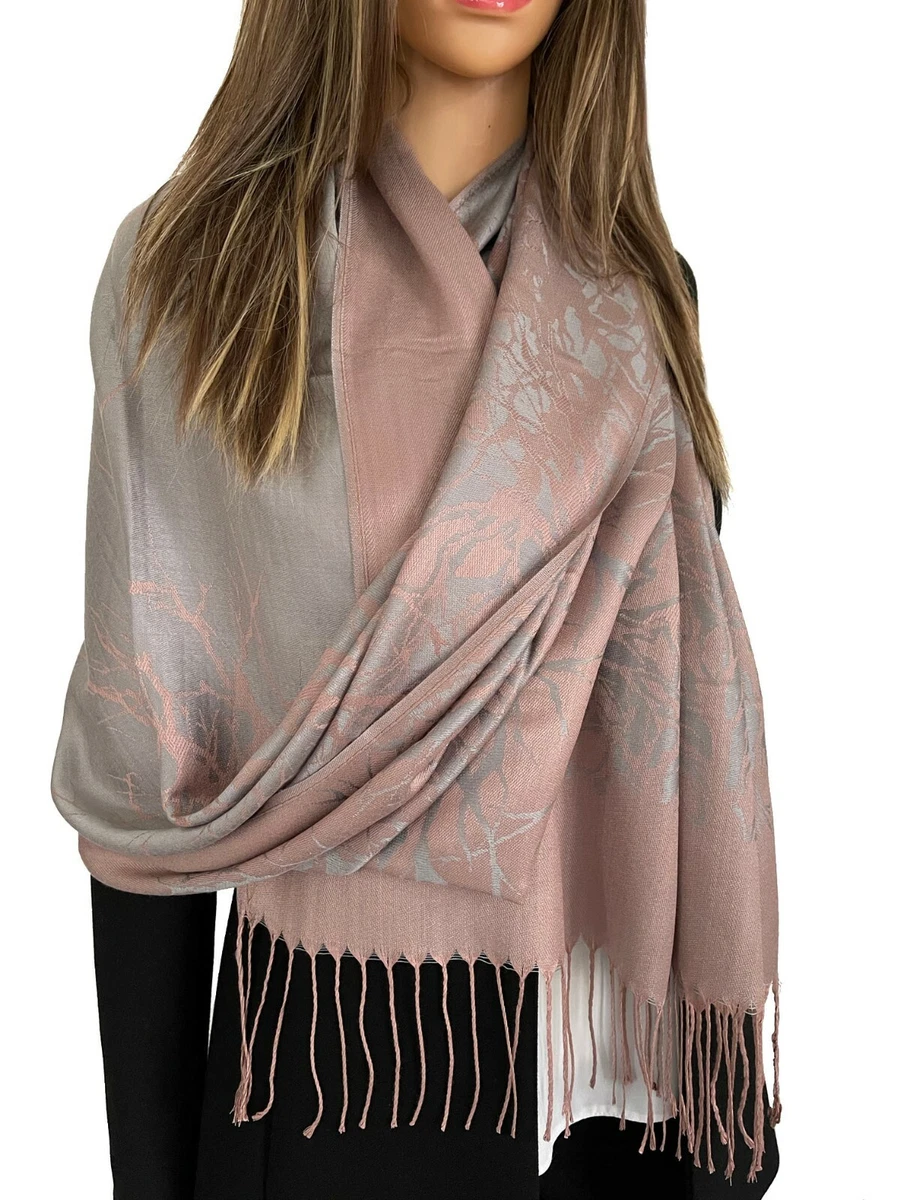 REVERSIBLE SHAWL SCARF GREY