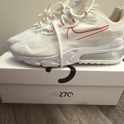 Nike Air Max 270 React Men's White/Red Lace-Up Cushioned Low Top CV1818-101