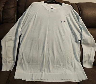Nike Tour X SunRun Lightweight Crewneck Golf Sweater FQ8832-424 3xl Glacier Blue - Image 1 of 4