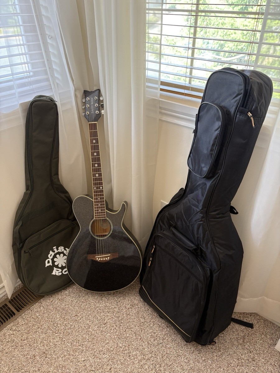 Daisy Rock Wildwood Acoustic/Electric Guitar in Rainbow Sparkle | eBay