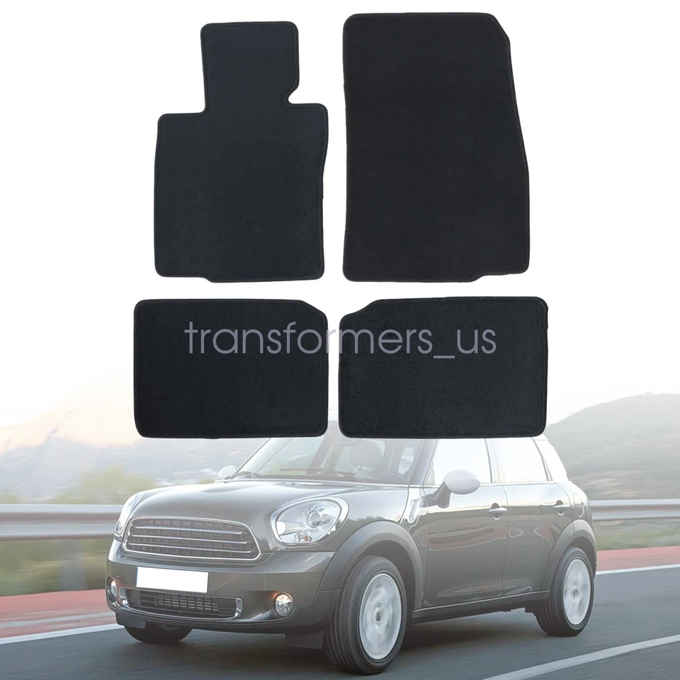 Alfombrillas delanteras-traseras de terciopelo negras 2011-2016 para Mini Countyman R60 R61 Foto 2 de 4