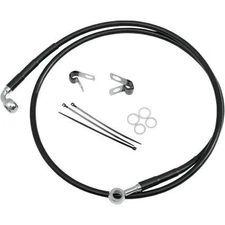 Drag Specialties 1741-2661 Extended Stainless Steel Front Brake Line Kit - Clear