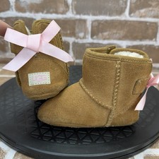 UGG Jesse Bow II Suede Bootie W/ Pink Bows 10184521 Girls Baby Size 02/03 6-12M