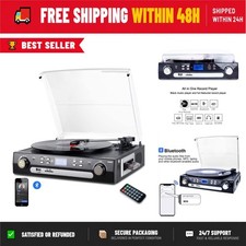 DIGITNOW Bluetooth Record Player with Stereo Speakers USB Encoding