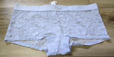 NWT Victoria's Secret PINK Shine Logo Sheer Floral Lace Boyshort Boxer Panties M
