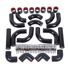 2.5" Aluminum Universal Intercooler Turbo Piping Black hose T-Clamp kits 12pcs