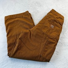 Carhartt Flannel Lined Duck Canvas Pants Boys size 16 adjustable waistband