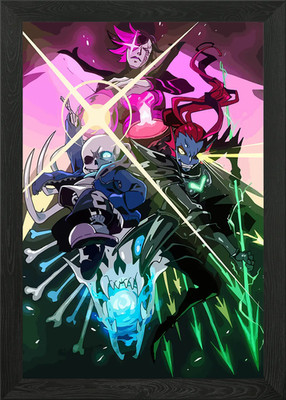 Undertale Battle Framed Wall Art Poster Canvas Print Picture