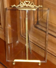 Cadre Porte-photo en Laiton et Verre Biseauté épais Napoléon III Noeud Ruban