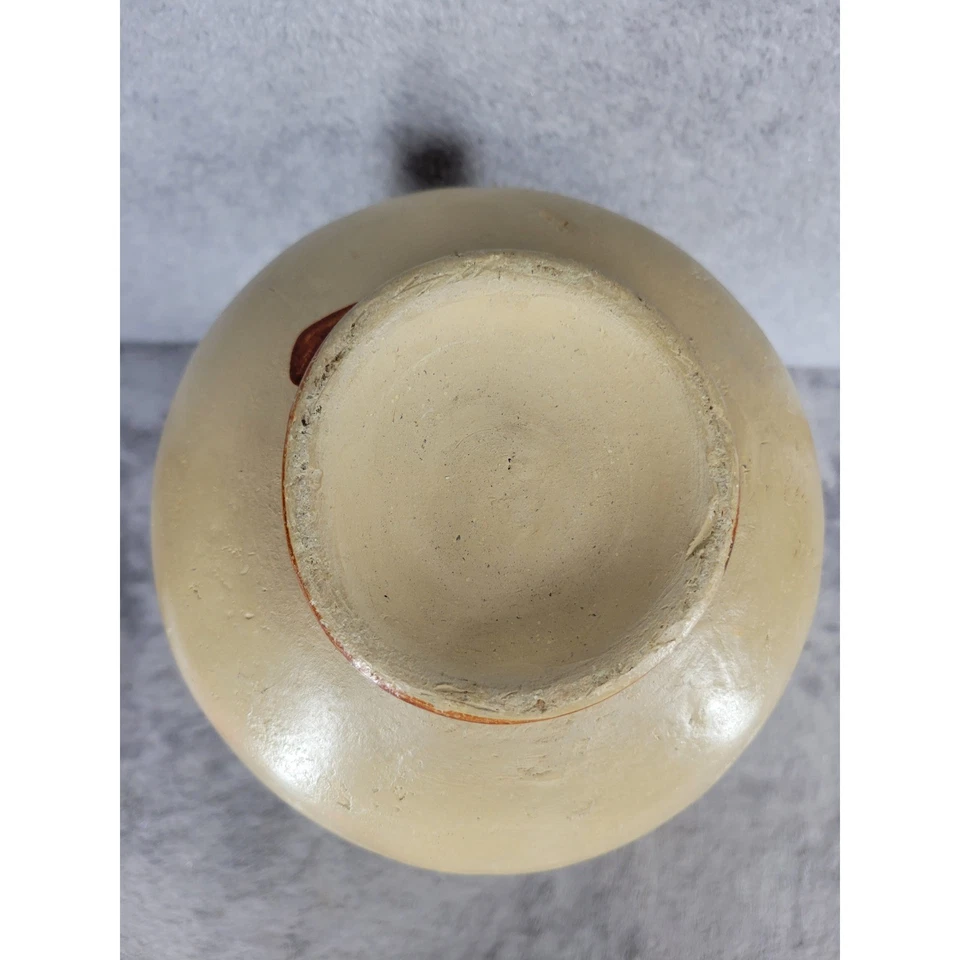 Vaso de cerâmica vintage boho tom de terra estampado cerâmica decorativa - Imagem 4 de 4