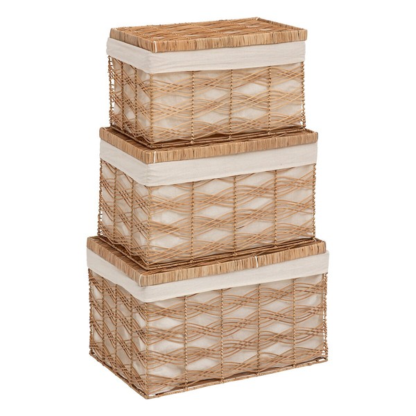 Geflochtene Aufbewahrungsboxen Rosy, 3Er-Set-image